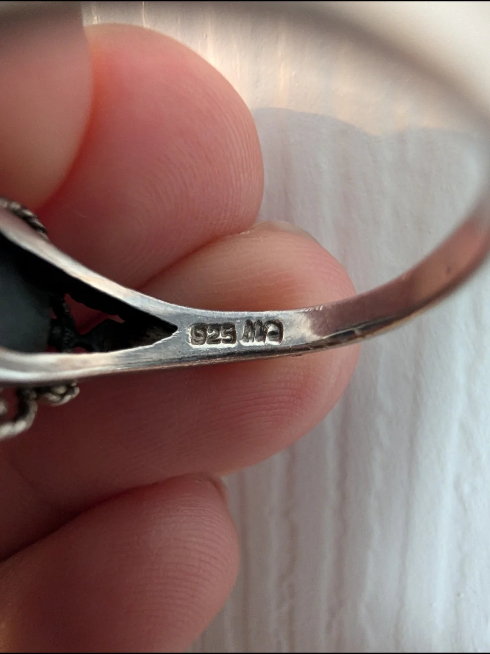 Sterling Silver Pink Cabochon Filigree Ring